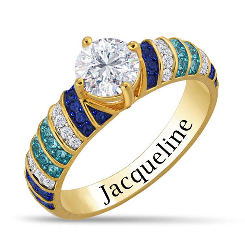 Blue Wave Henkilökohtainen Swirl Ring