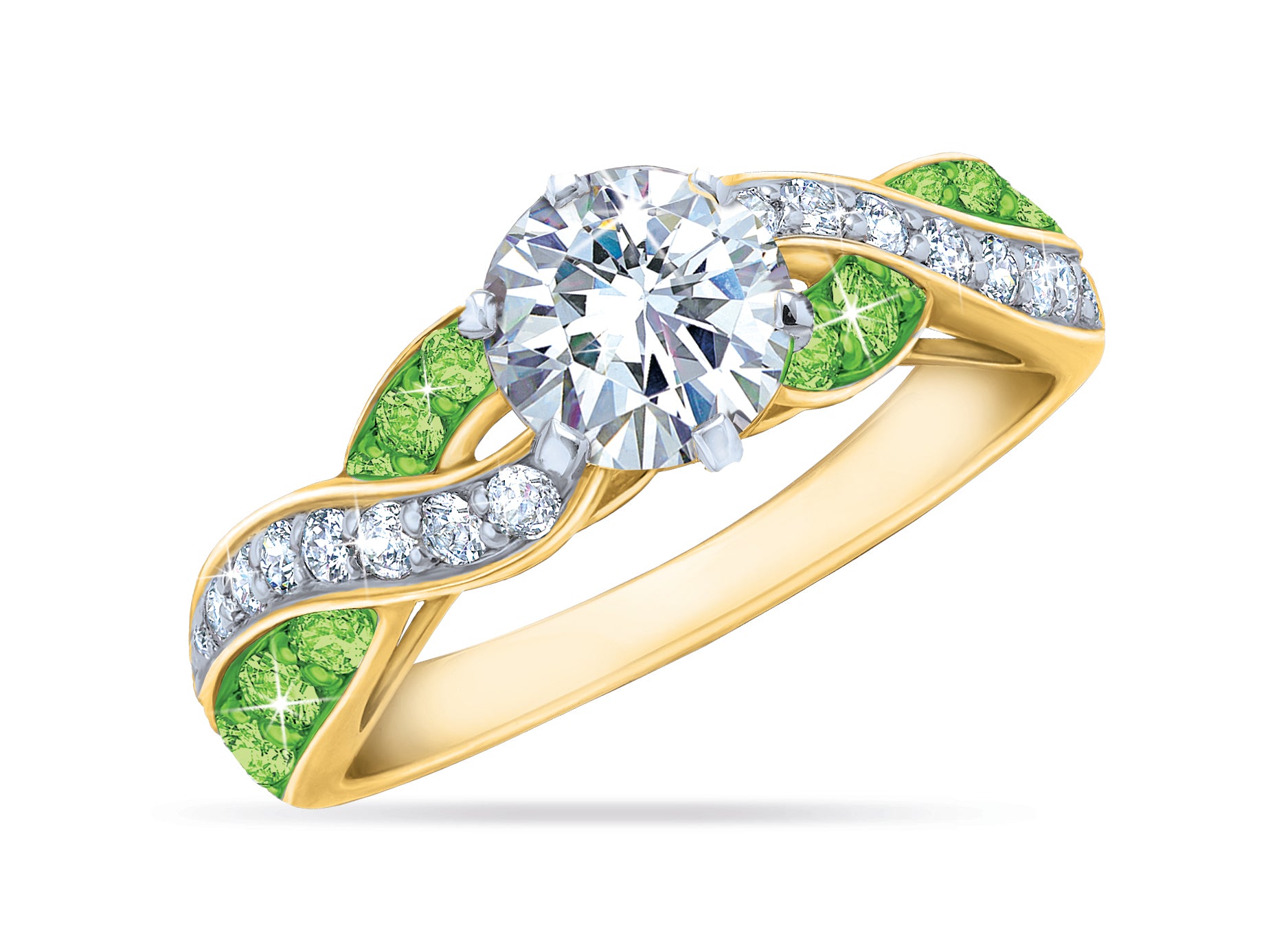 Birthstone Swirl Henkilökohtainen rengas