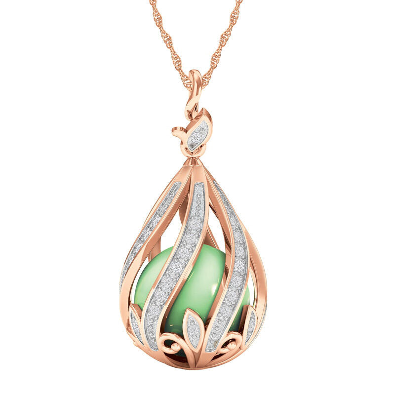 Copper Embrace Timantti & Jade kaulakoru