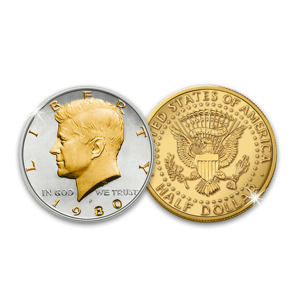 Kultainen ja hopeinen Kennedy-puolisodollari